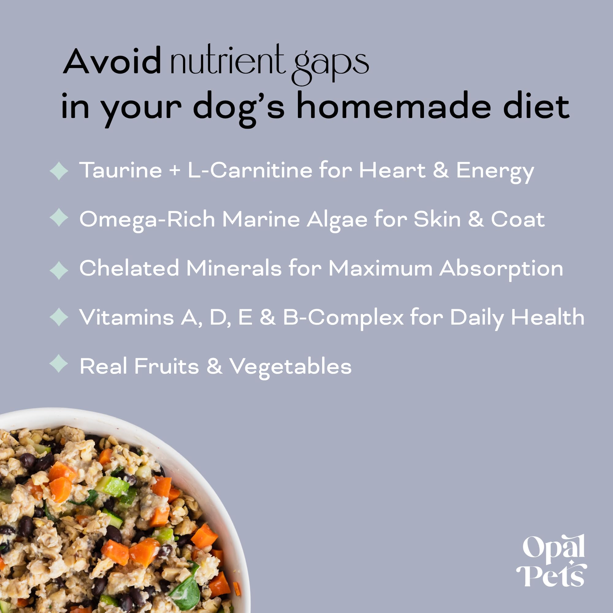 Opal Pets bocal à l'échelle montre taille réelle et portion pratique