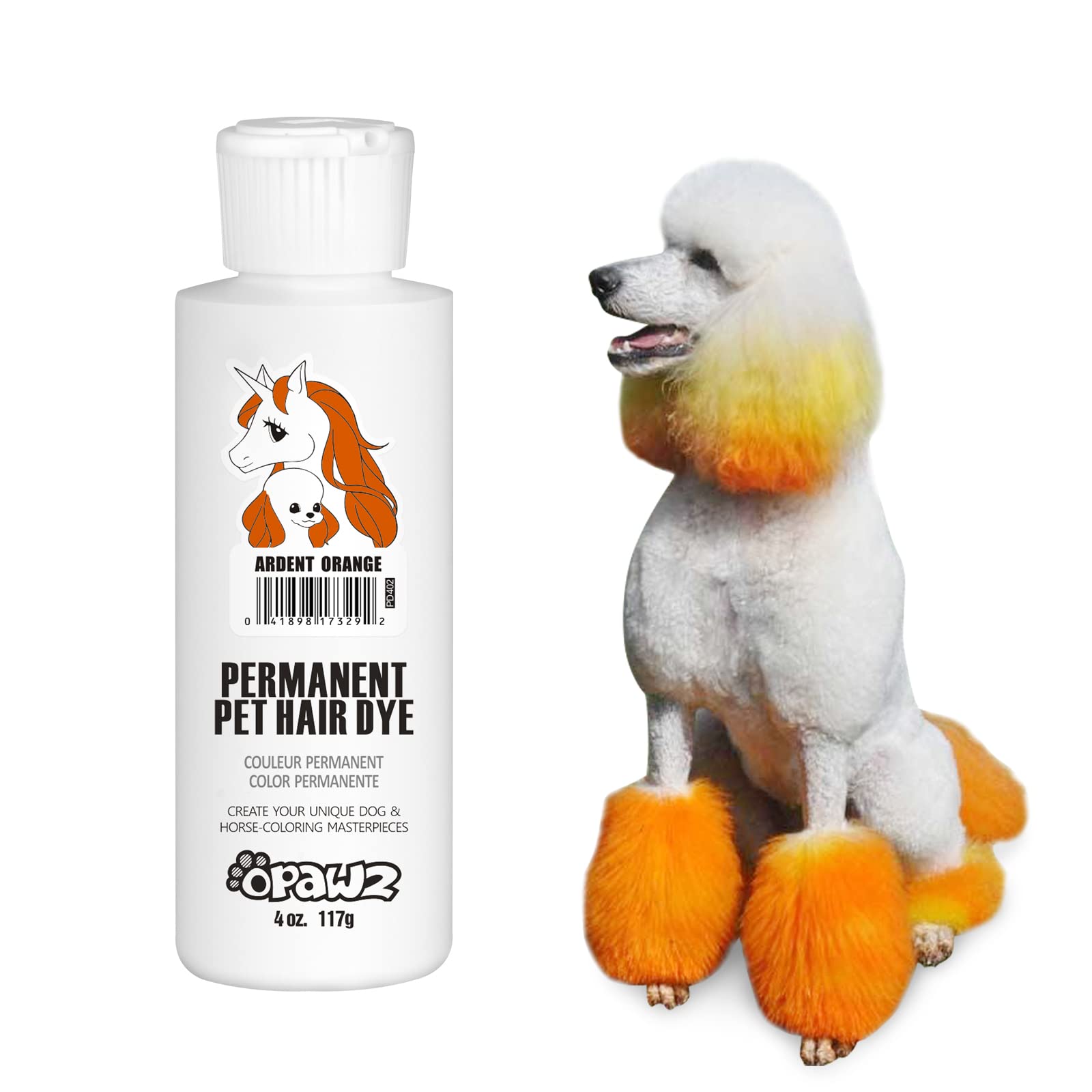 OPAWZ emballage Ardent Orange montrant flacon et étiquette, couleur professionnelle