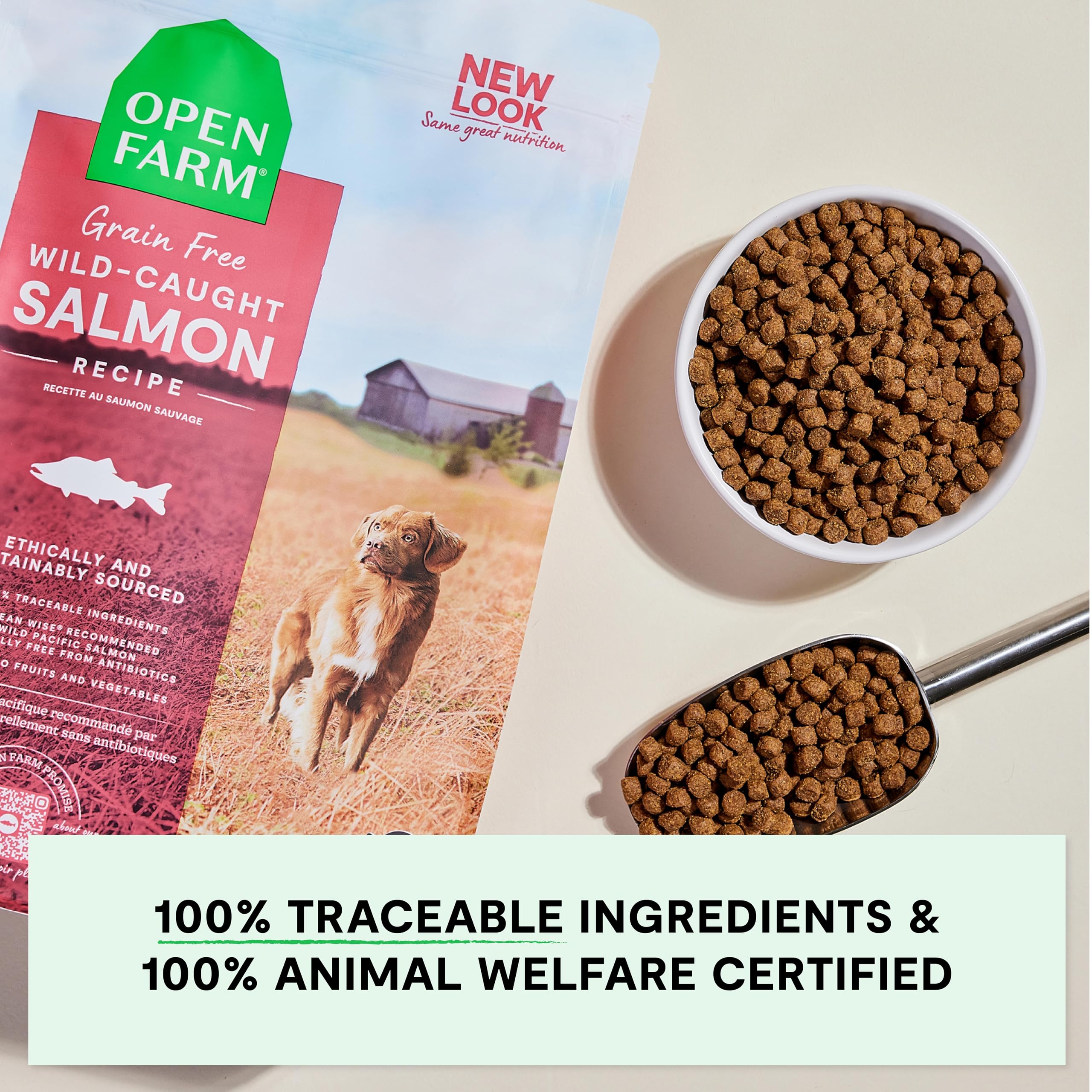 Open Farm croquettes dans un bol bénéfice présentation appétissante pour chien