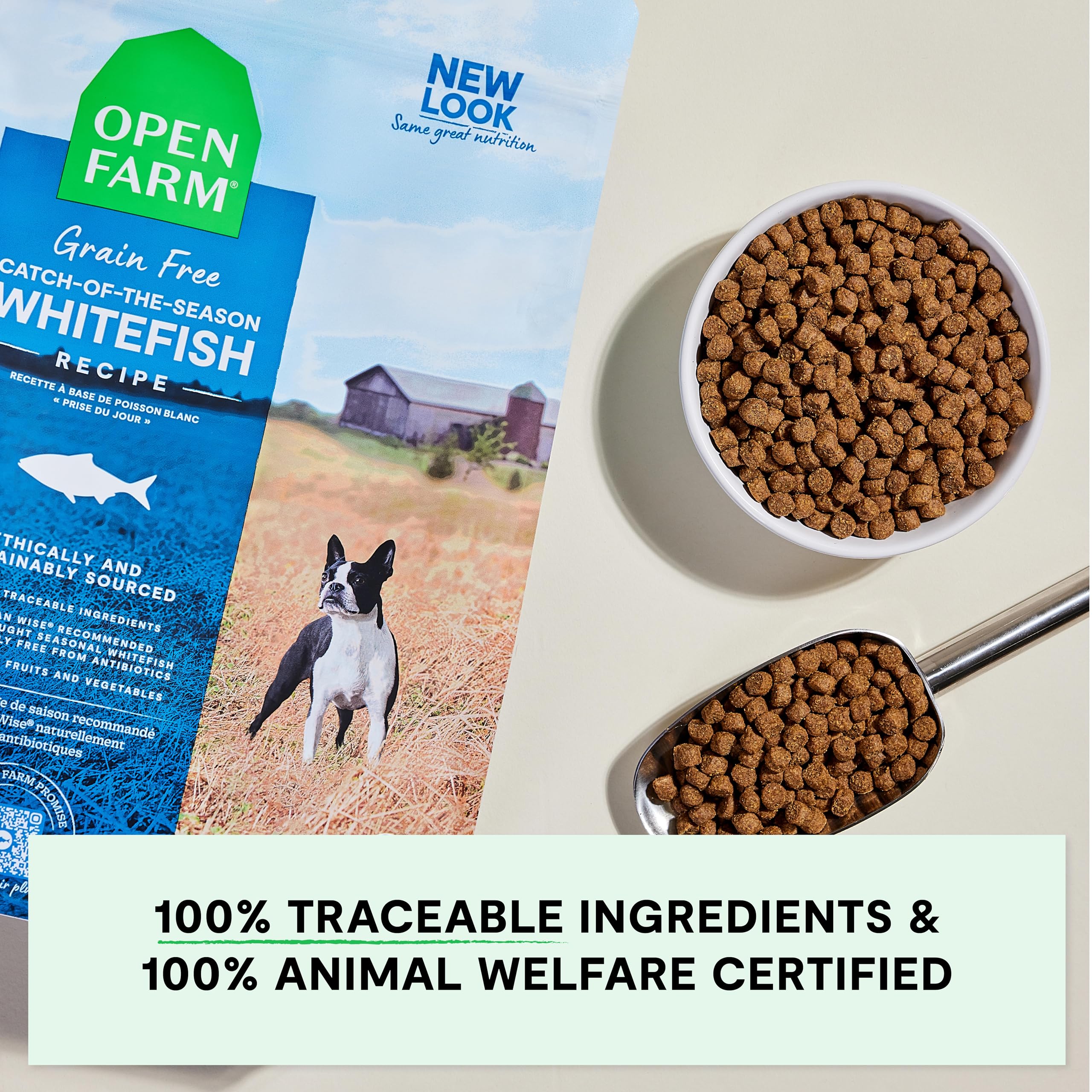 Open Farm code de traçabilité montré sur l'emballage pour transparence