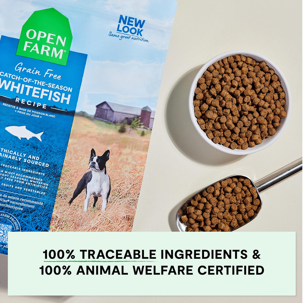 Open Farm code de traçabilité montré sur l'emballage pour transparence