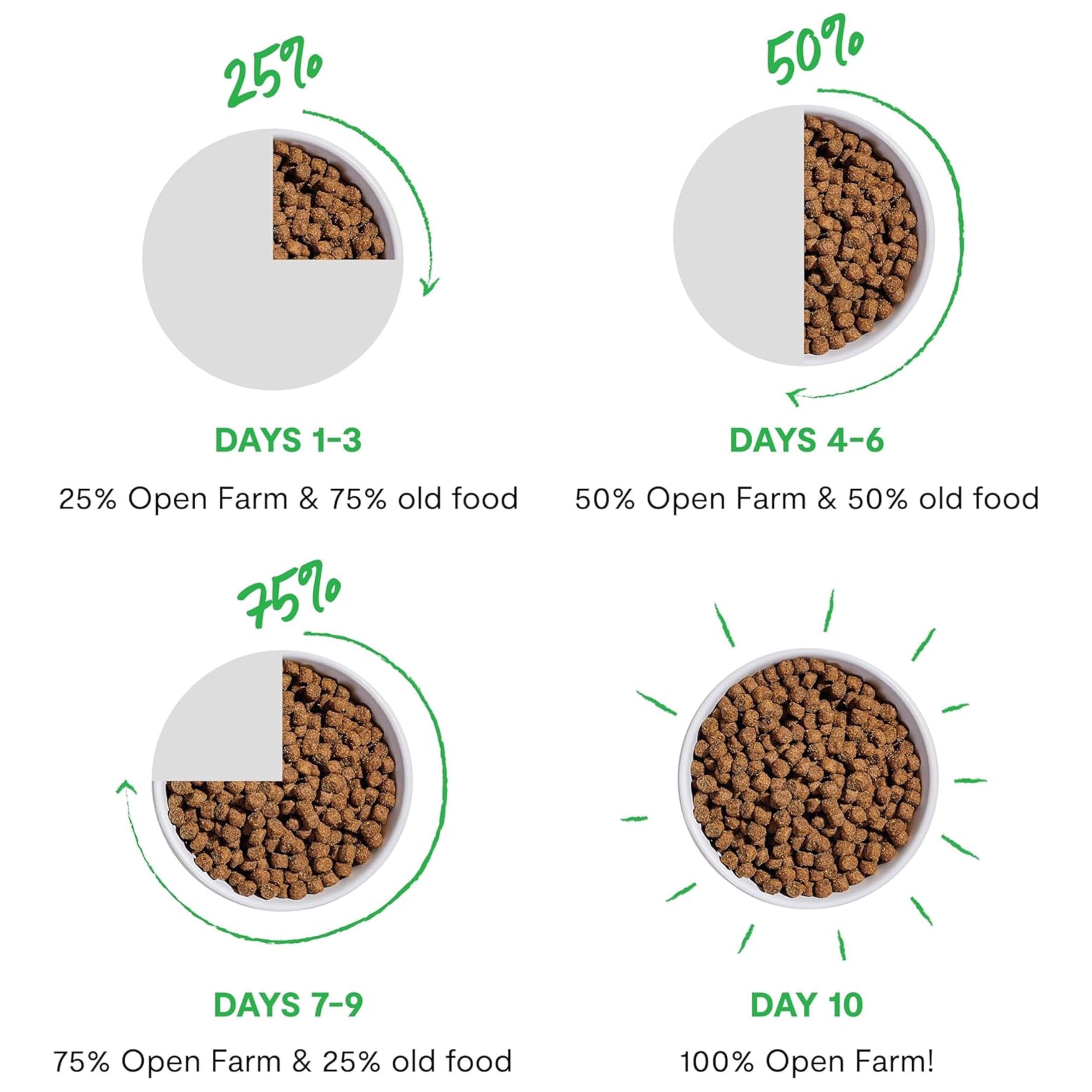 Open Farm chien mange en plein air illustrant alimentation naturelle