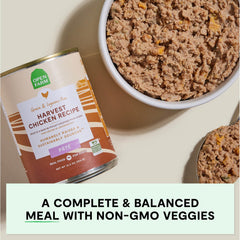 Open Farm pâté servie dans une assiette pour chien, bénéfice appétence et facilité