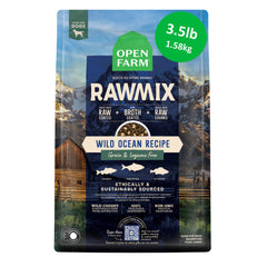 Open Farm emballage Wild Ocean montrant l'identité et bénéfice nutritionnel
