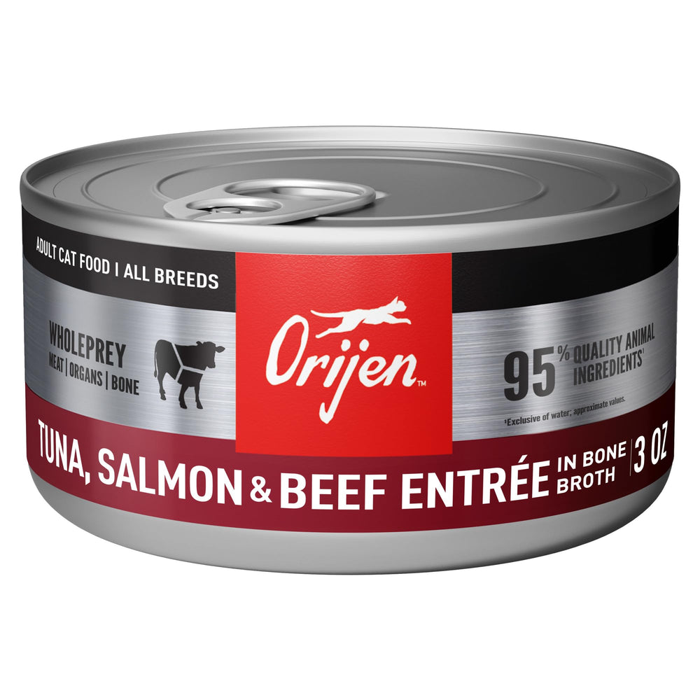 ORIJEN conserve ouverte montrant texture pâté appétente et hydratation