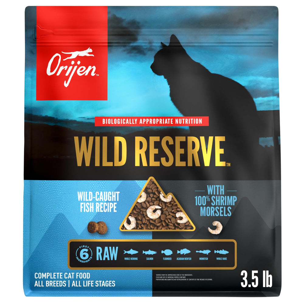 orijen emballage avant wild reserve 3,5lb montrant composition riche