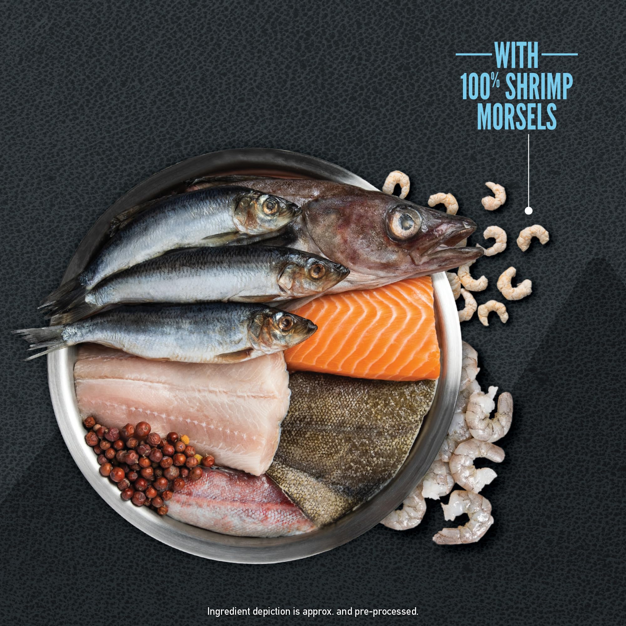 orijen étiquette listant poissons entiers pour nutrition variée