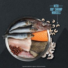 orijen étiquette listant poissons entiers pour nutrition variée