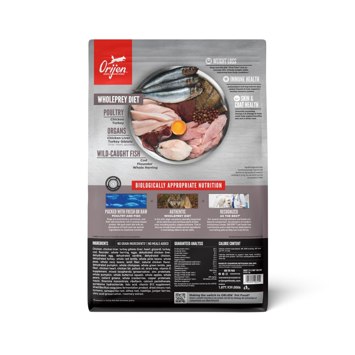 ORIJEN gros plan des croquettes texture riche pour digestion et appétence