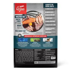 ORIJEN gros plan des croquettes montrant texture et appétence améliorée