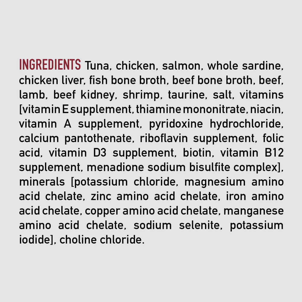 ORIJEN ingrédients crus et organes exposés pour richesse en nutriments