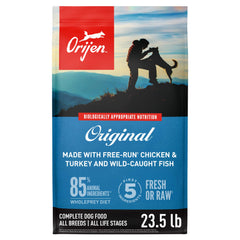 ORIJEN emballage original 23,5 lb montrant le design et l'information produit