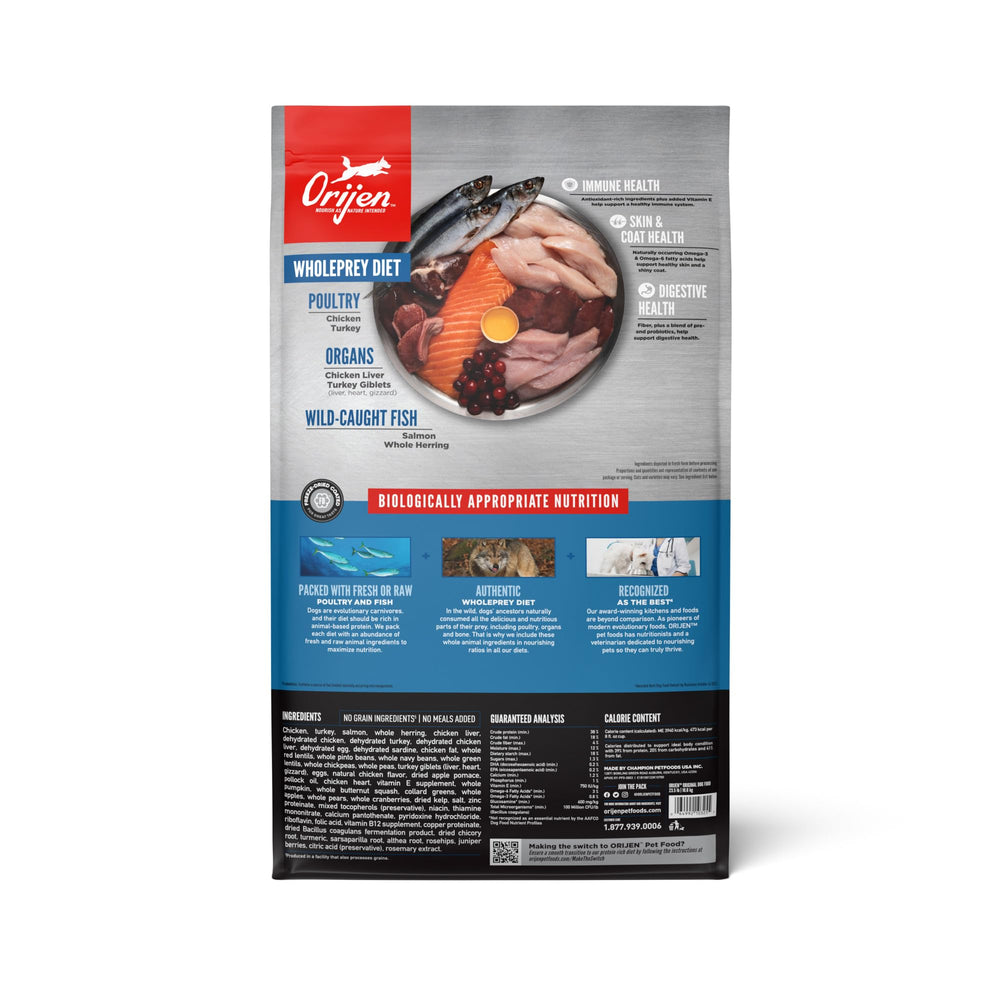 ORIJEN gros plan sur la croquette montrant texture et appétence élevée