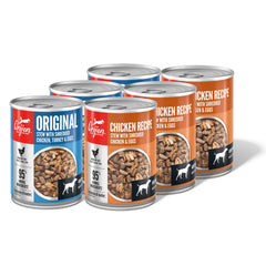 ORIJEN pack 6 boîtes face montrant la variété et la qualité
