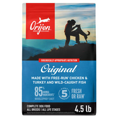 ORIJEN sac 4,5 lb face montrant design et poids, qualité visible