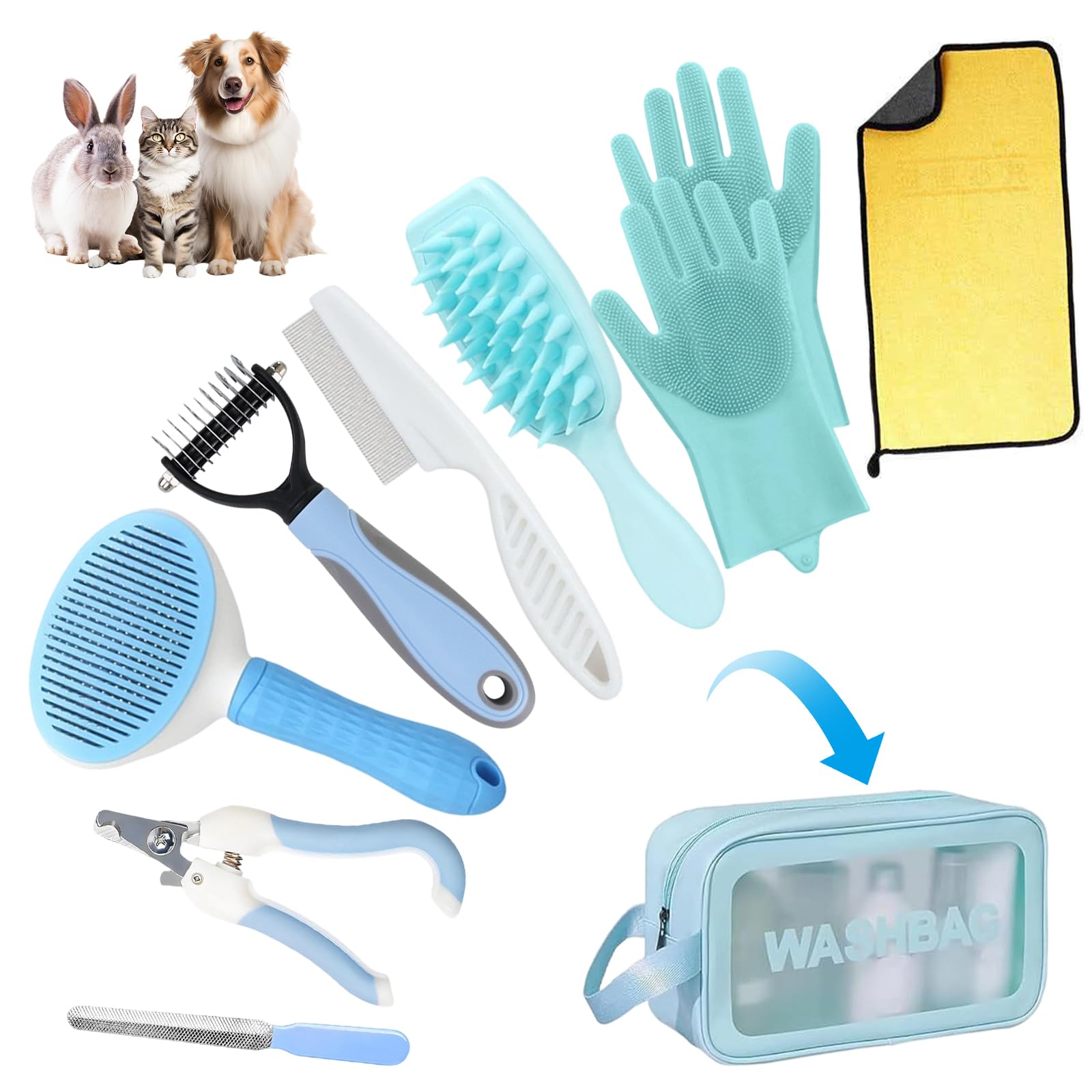 Oromaviela packaging avant montrant tout le kit utile pour un toilettage complet