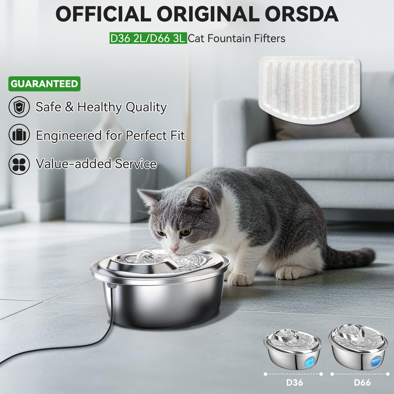 ORSDA gros plan du filtre montrant la texture et couches filtrantes, performance