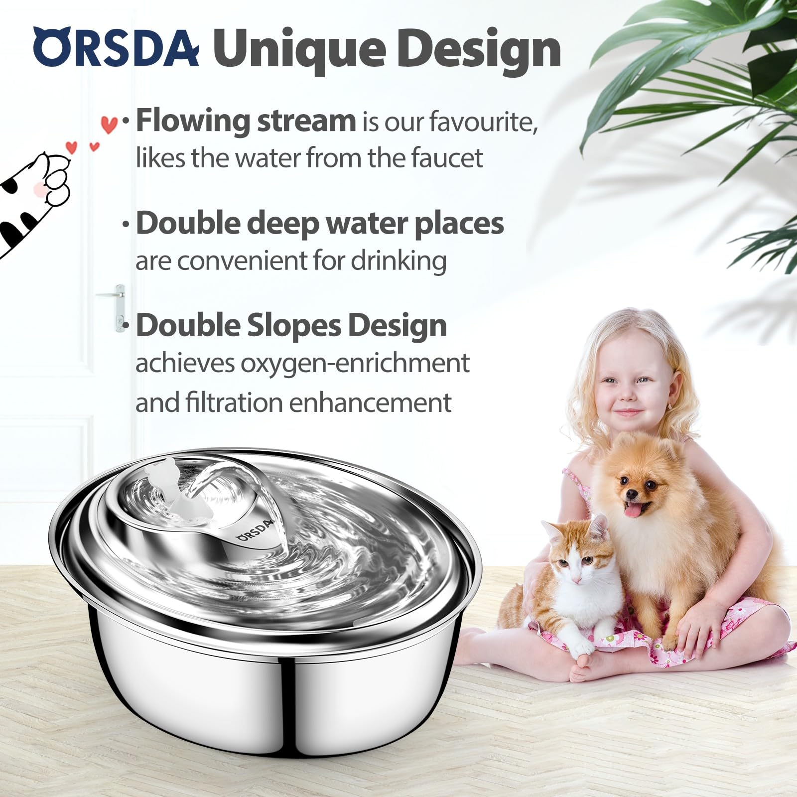ORSDA gros plan du bec en silicone pour un flux d'eau doux