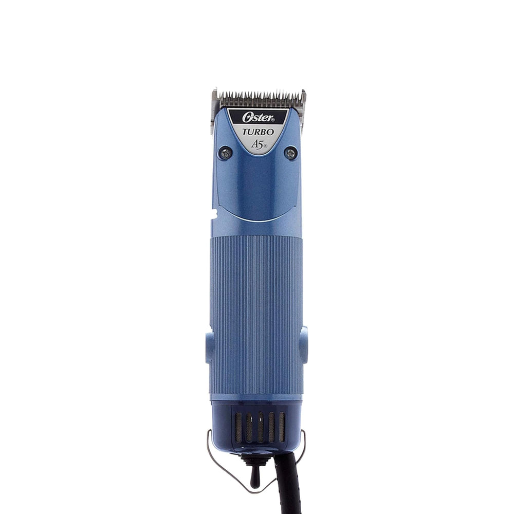 Oster A5 Turbo face avant montrant la prise en main et contrôle ergonomique