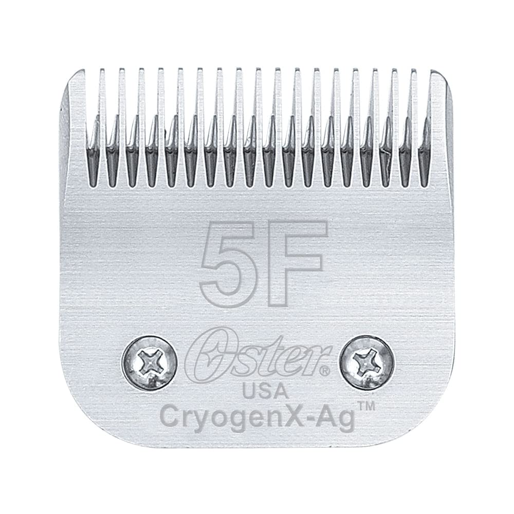 Oster CryogenX lame 5F face et emballage montrant finition et marque, performance durable