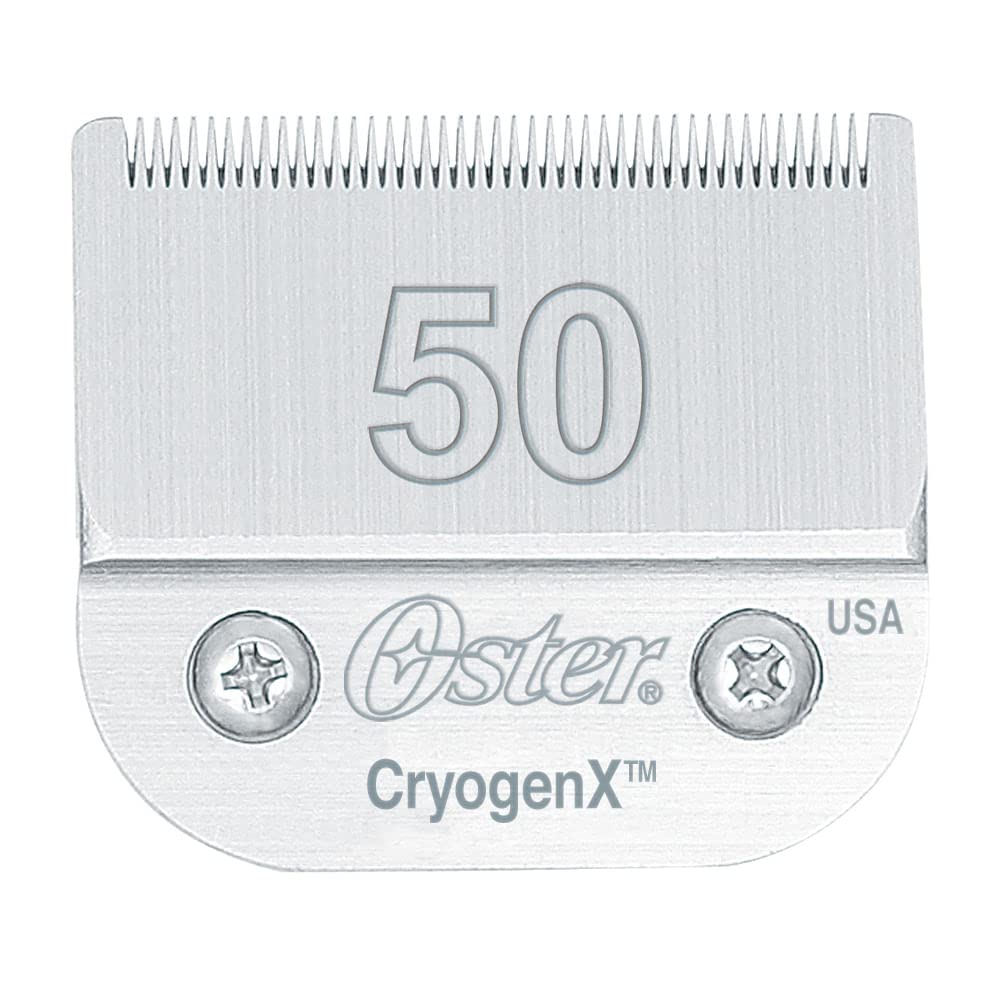 Lame Oster CryogenX face avant montrant emballage et ergonomie, pour coupe précise