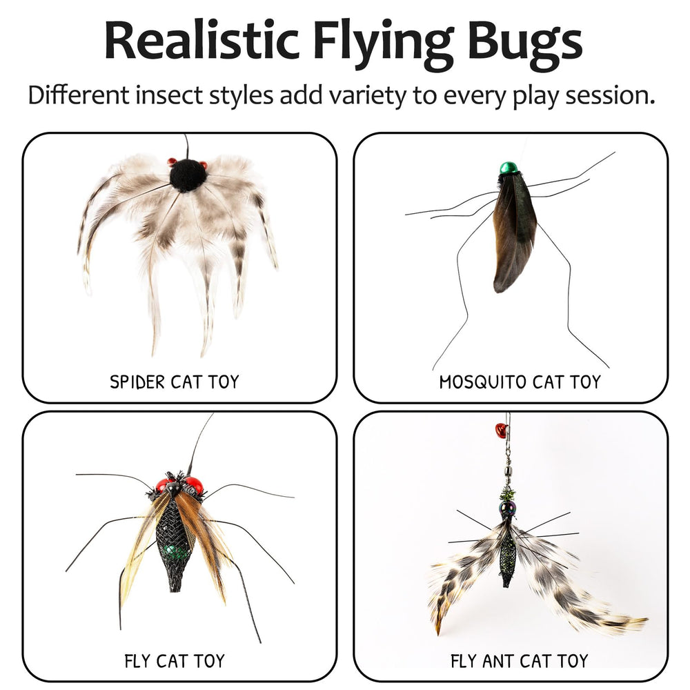 ottmat quatre insectes réalistes alignés pour varier les stimulations