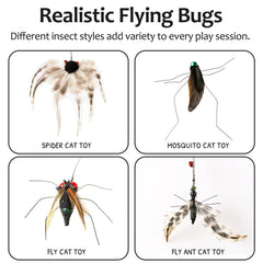 ottmat quatre insectes réalistes alignés pour varier les stimulations