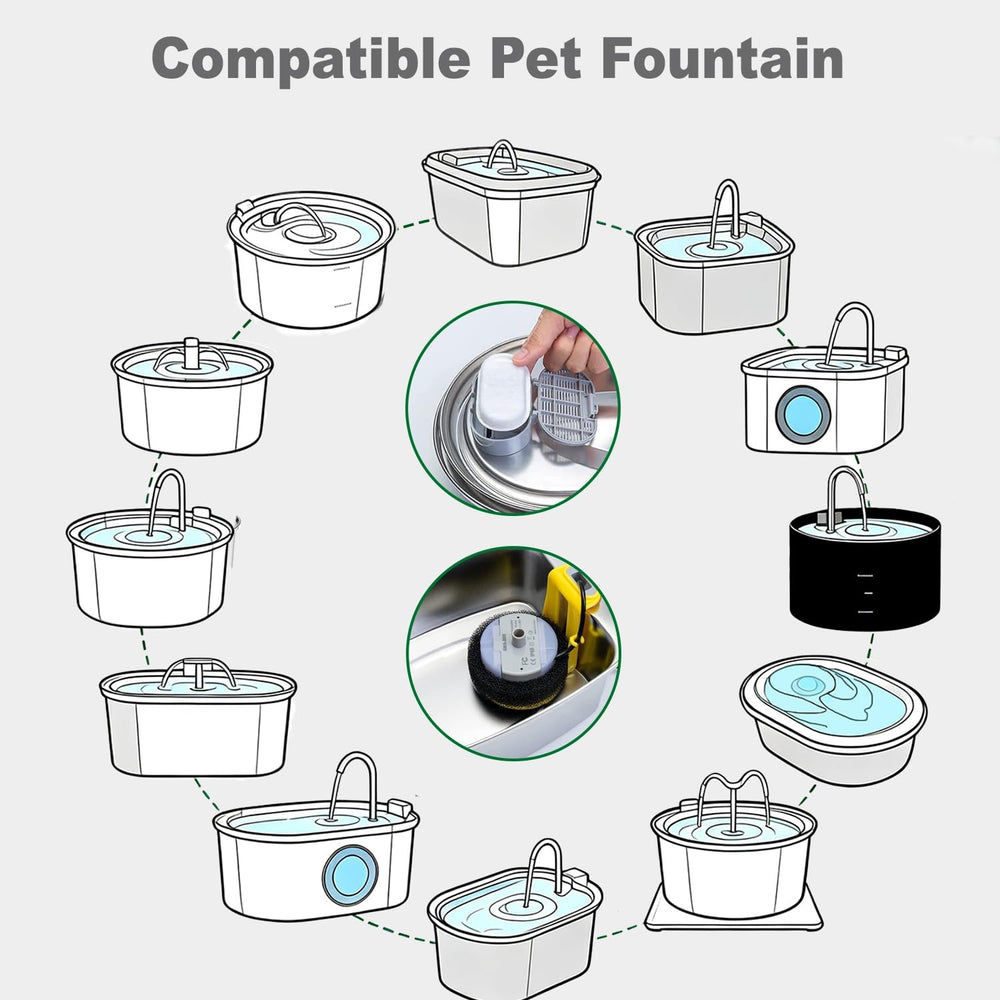 OUPUSES filtre installé dans une fontaine illustrant eau plus claire