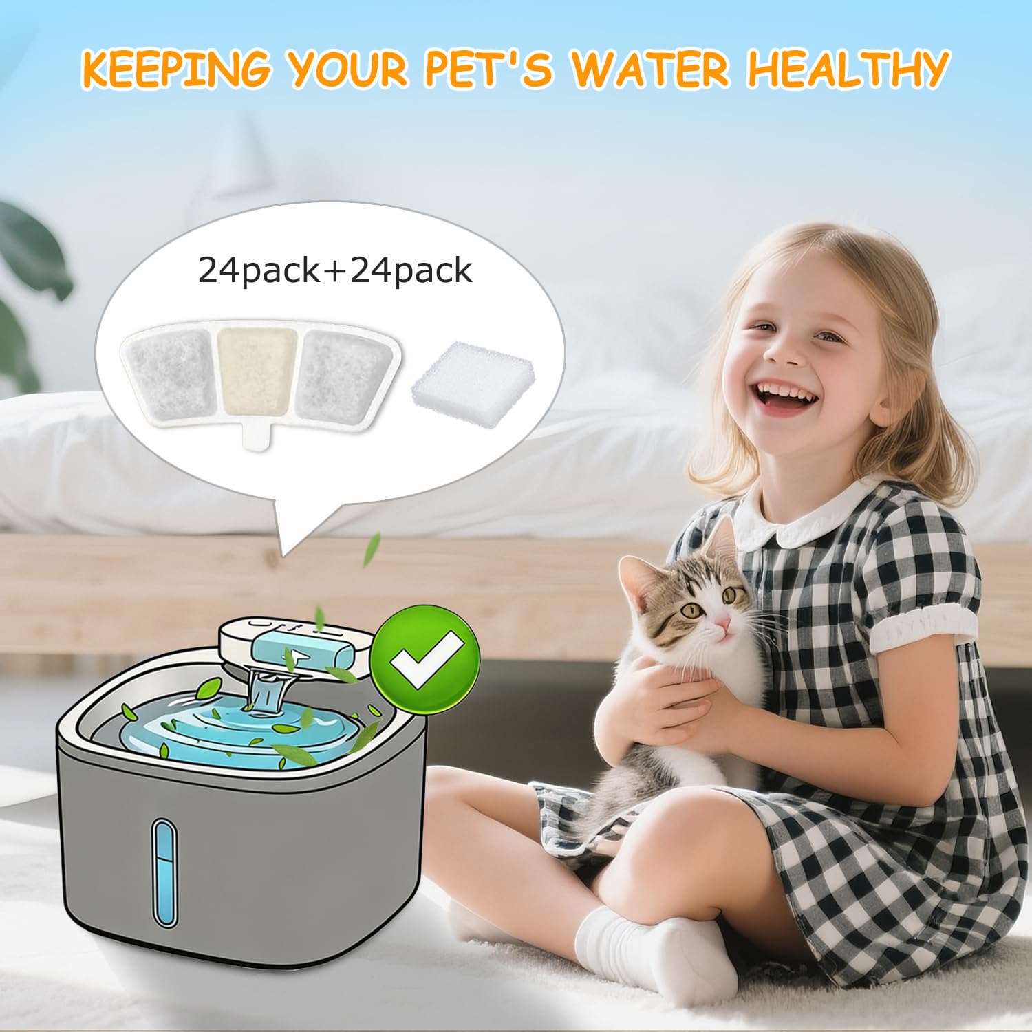 Filtre OUPUSES installé dans fontaine Oneisall PW04 pour eau plus propre