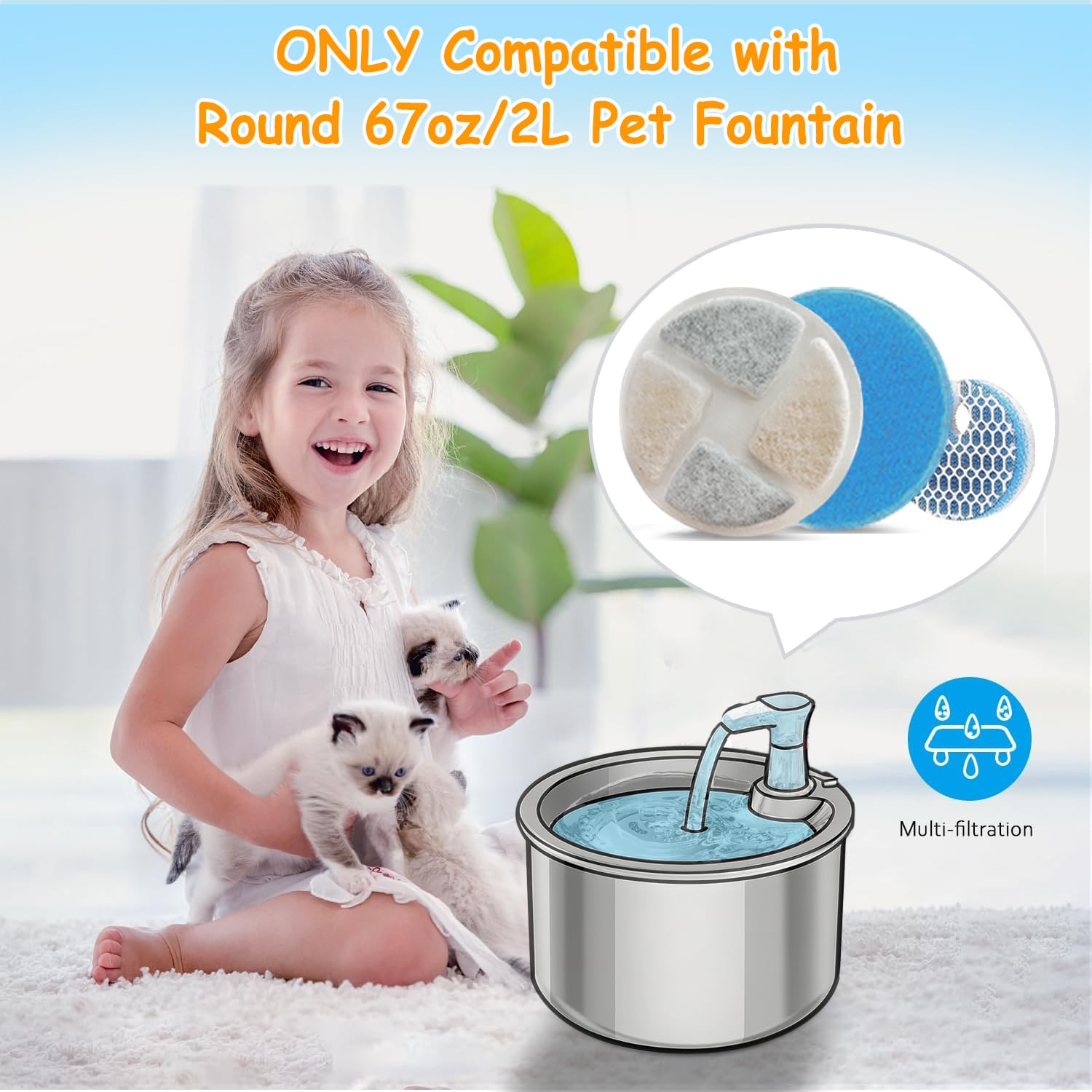 OUPUSES installation de filtres dans fontaine 2L/67oz, montage simple et rapide