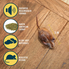 Our Pets gros plan de la fourrure imitant une proie pour stimulation tactile