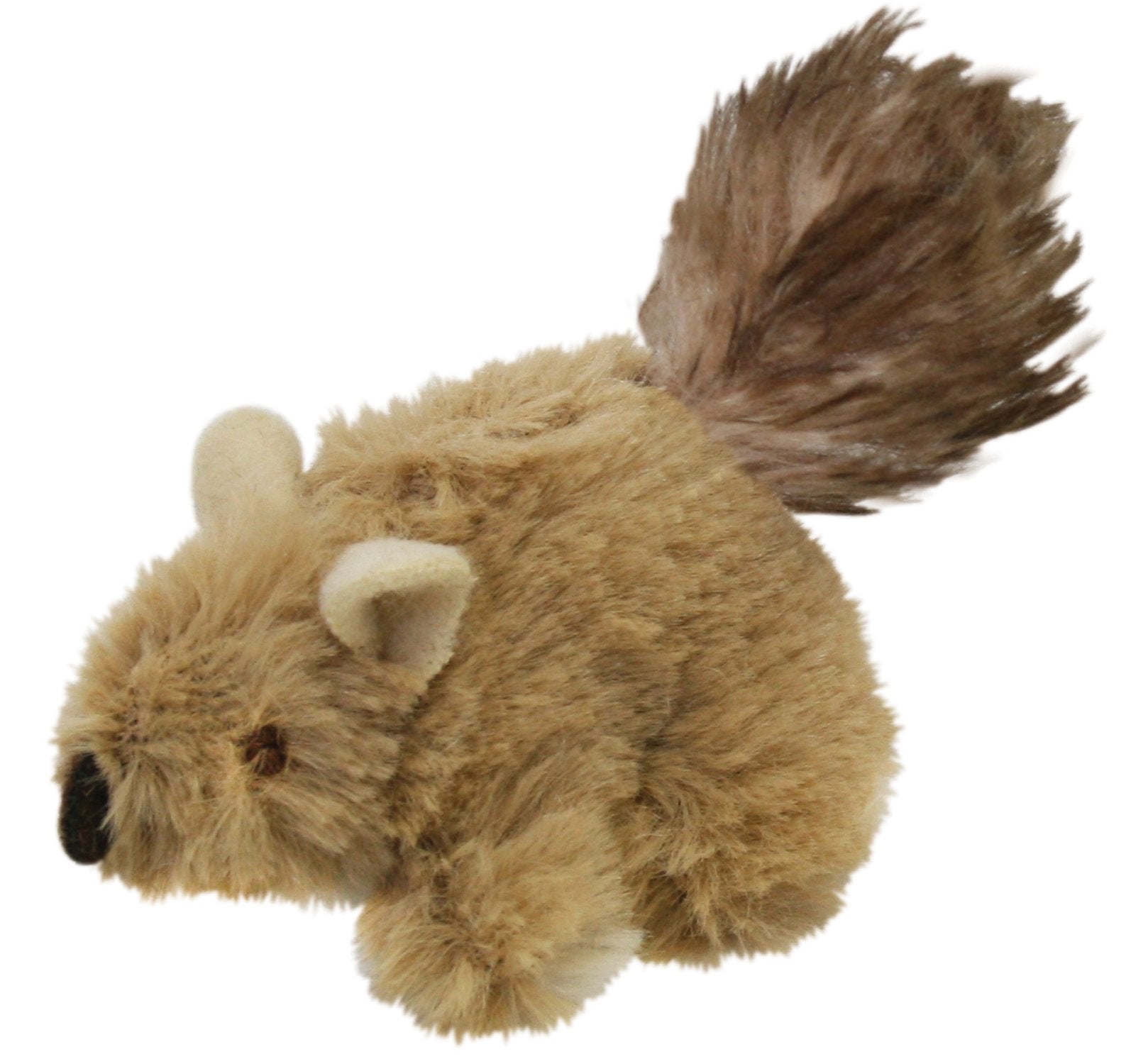ourpets jouet peluche écureuil gros plan montrant texture et attrait sensoriel