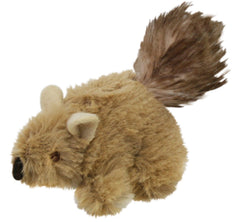 ourpets jouet peluche écureuil gros plan montrant texture et attrait sensoriel
