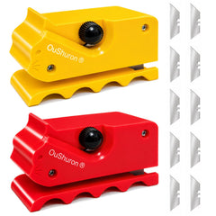 OuShuron coupe-carton pack face montrant deux outils prêts à l'emploi et gain de temps