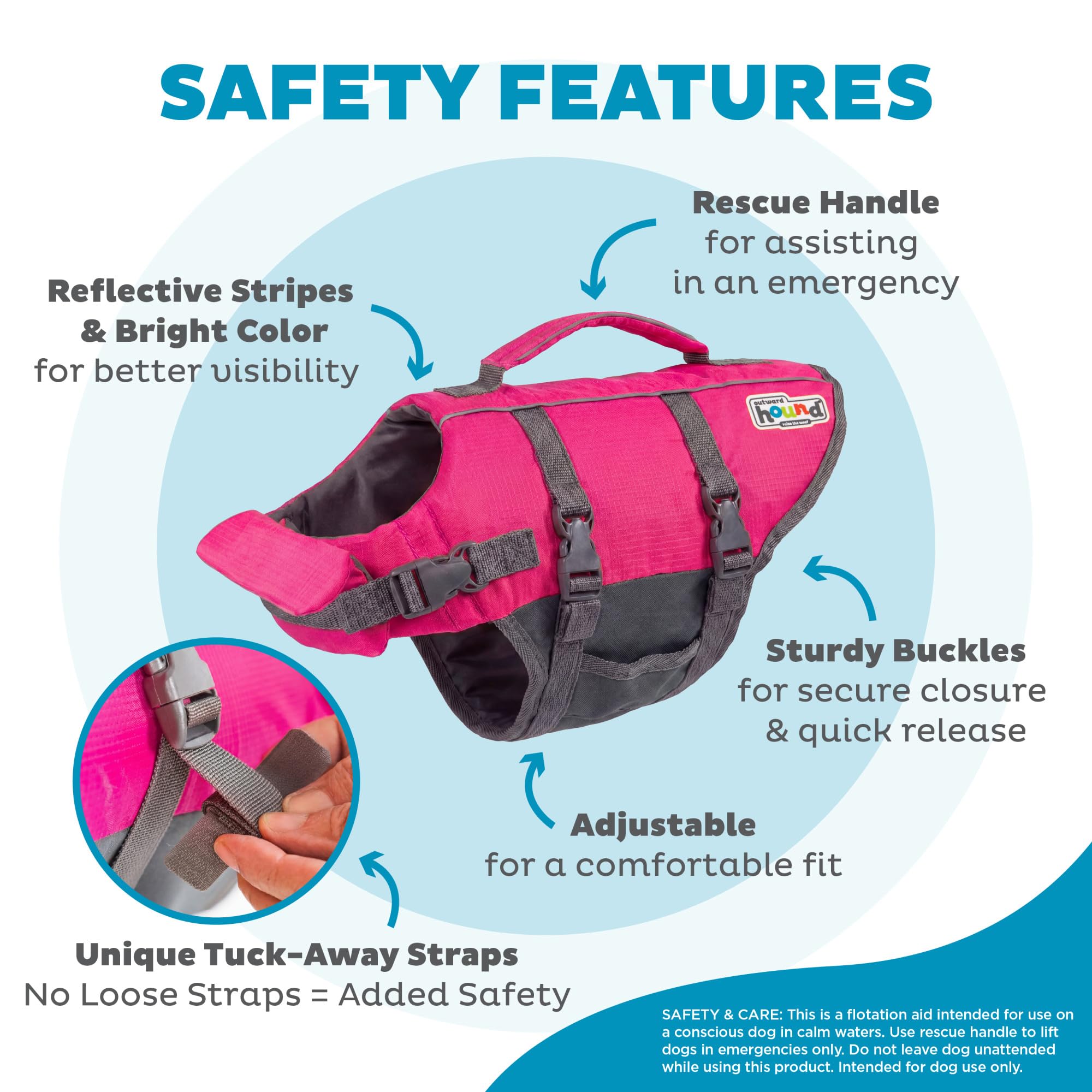 Outward Hound sangles réglables et boucles à dégagement rapide pratiques