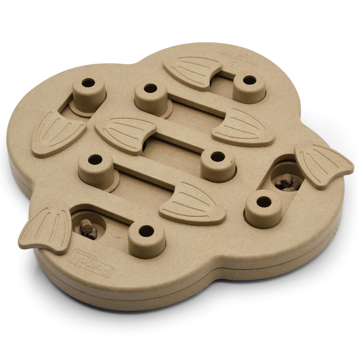Outward Hound vue de face montrant les compartiments accessibles et stimulation mentale