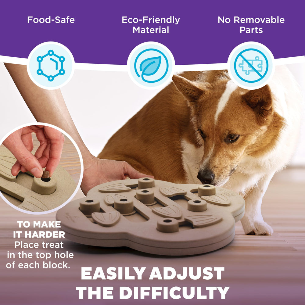 Outward Hound volet pivotant ouvert montrant l'espace pour croquettes et friandises