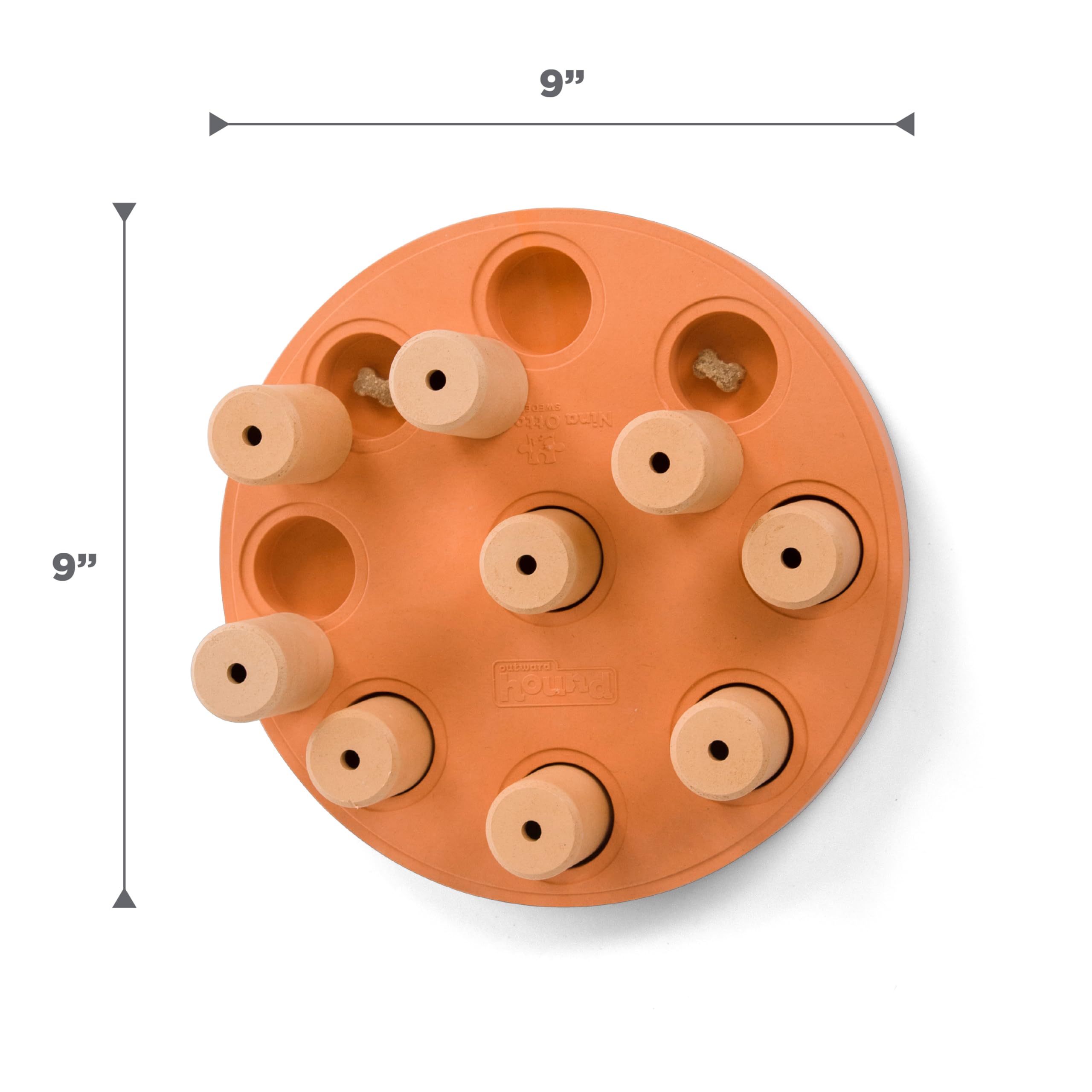 Outward Hound Nina Ottosson comparaison de taille avec une main, dimension pratique