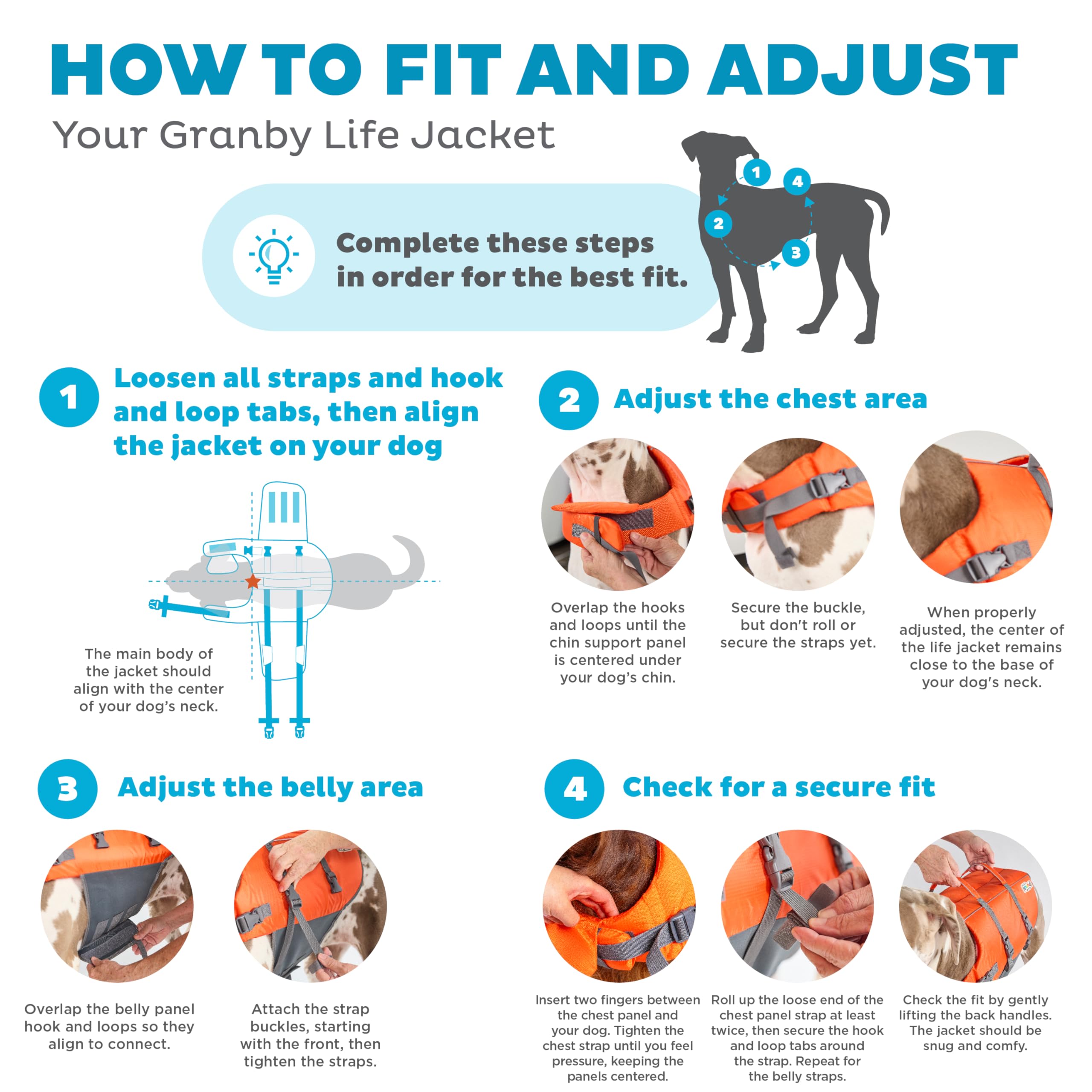 Outward Hound poignée supérieure solide facilitant le sauvetage