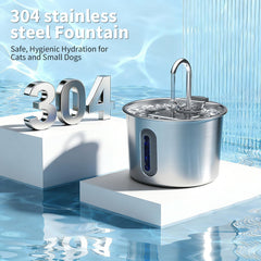 OUYILE fontaine angle latéral montrant profil compact et finition inox