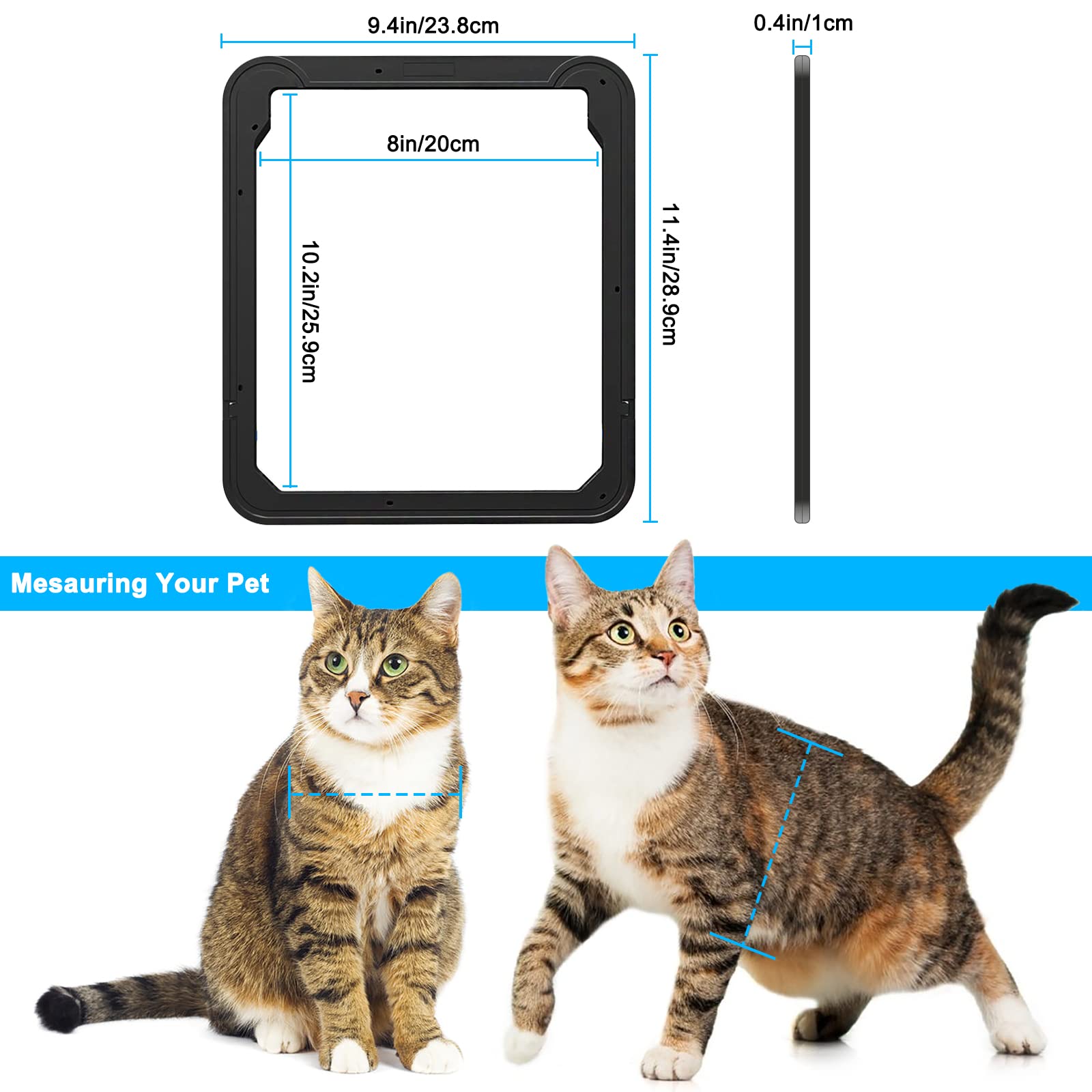Ownpets chatière avec chat à côté pour comparaison de taille et confort