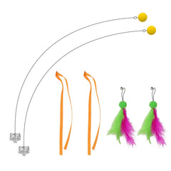 Oxawo kit accessoires en gros plan montrant baguette à plumes et fixation, stimule le jeu