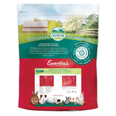 Étiquette Oxbow lisible indiquant ingrédients et informations nutritionnelles claires