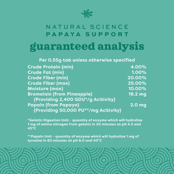 Oxbow ingrédients papaye et ananas présentés, souligne l'origine enzymatique