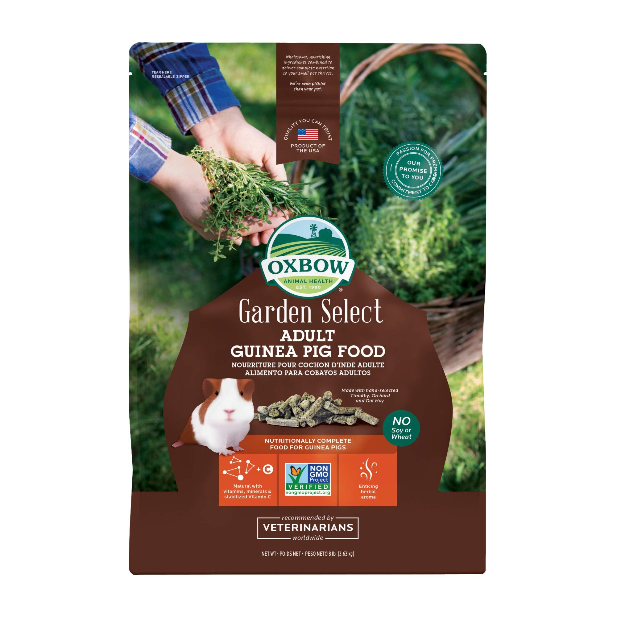 Oxbow paquet Garden Select face, qualité et nutrition visible