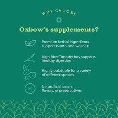 Oxbow gros plan texture foin illustrant fibre et support digestif