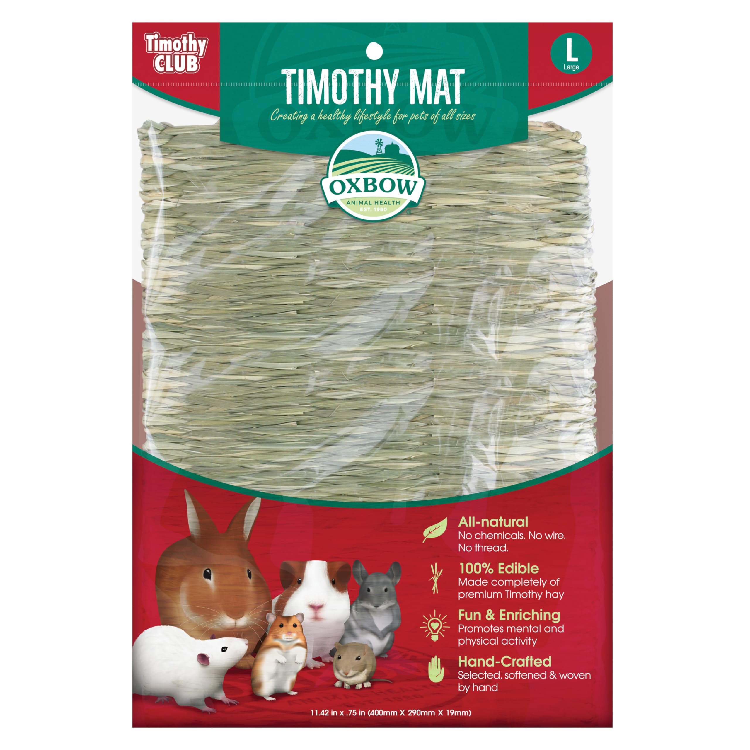 Oxbow tapis avant installé dans cage pour confort et mastication