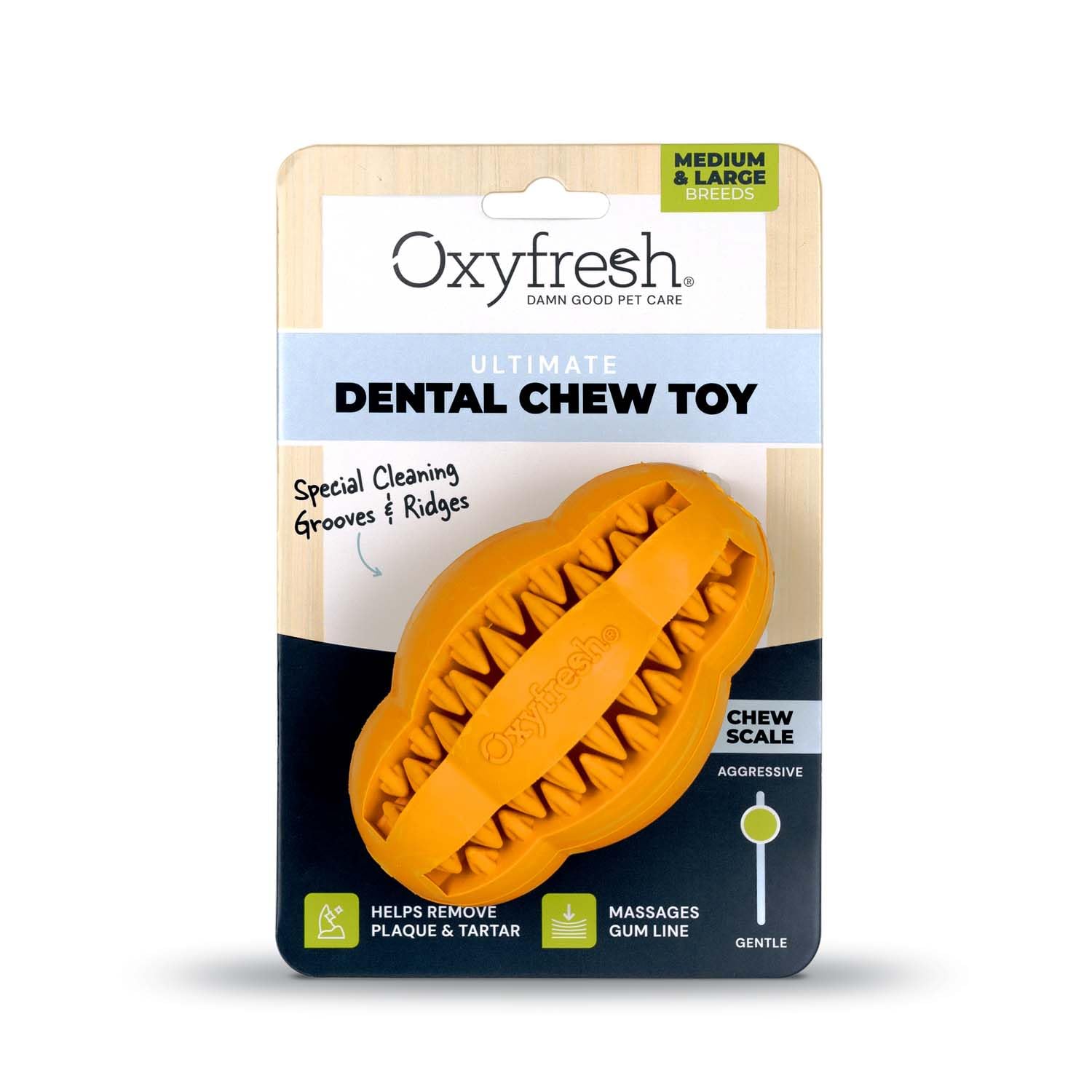 Oxyfresh jouet dentaire face avant montrant design et sécurité