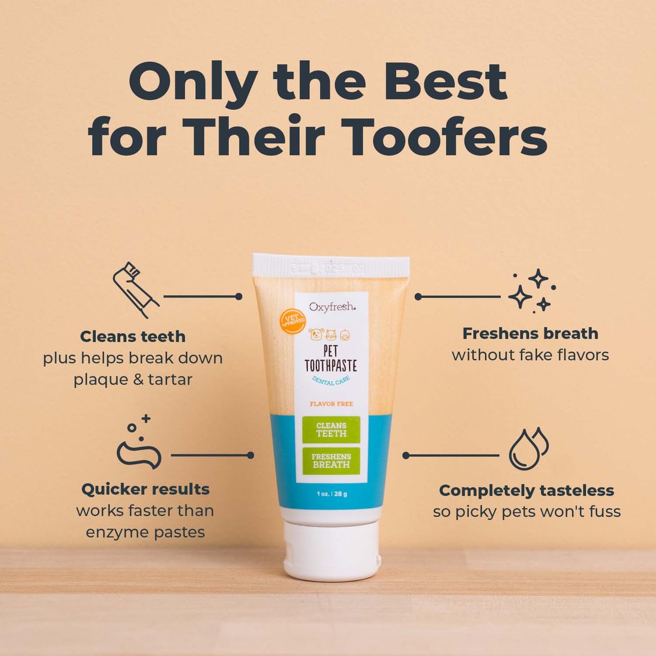 Oxyfresh tube ouvert avec bec, pratique pour doser facilement