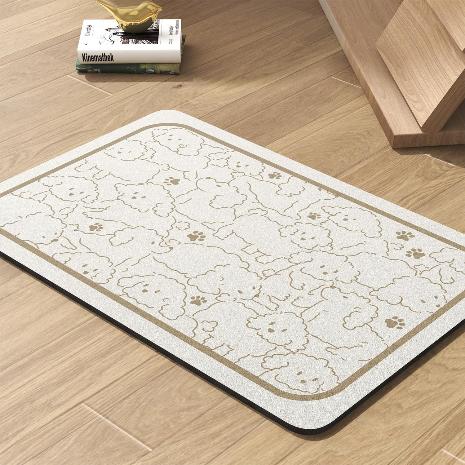 PADOOR tapis face avant avec gamelles montrant protection du sol